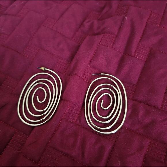 Gold Spiral Earrings - Picture 2 of 2
